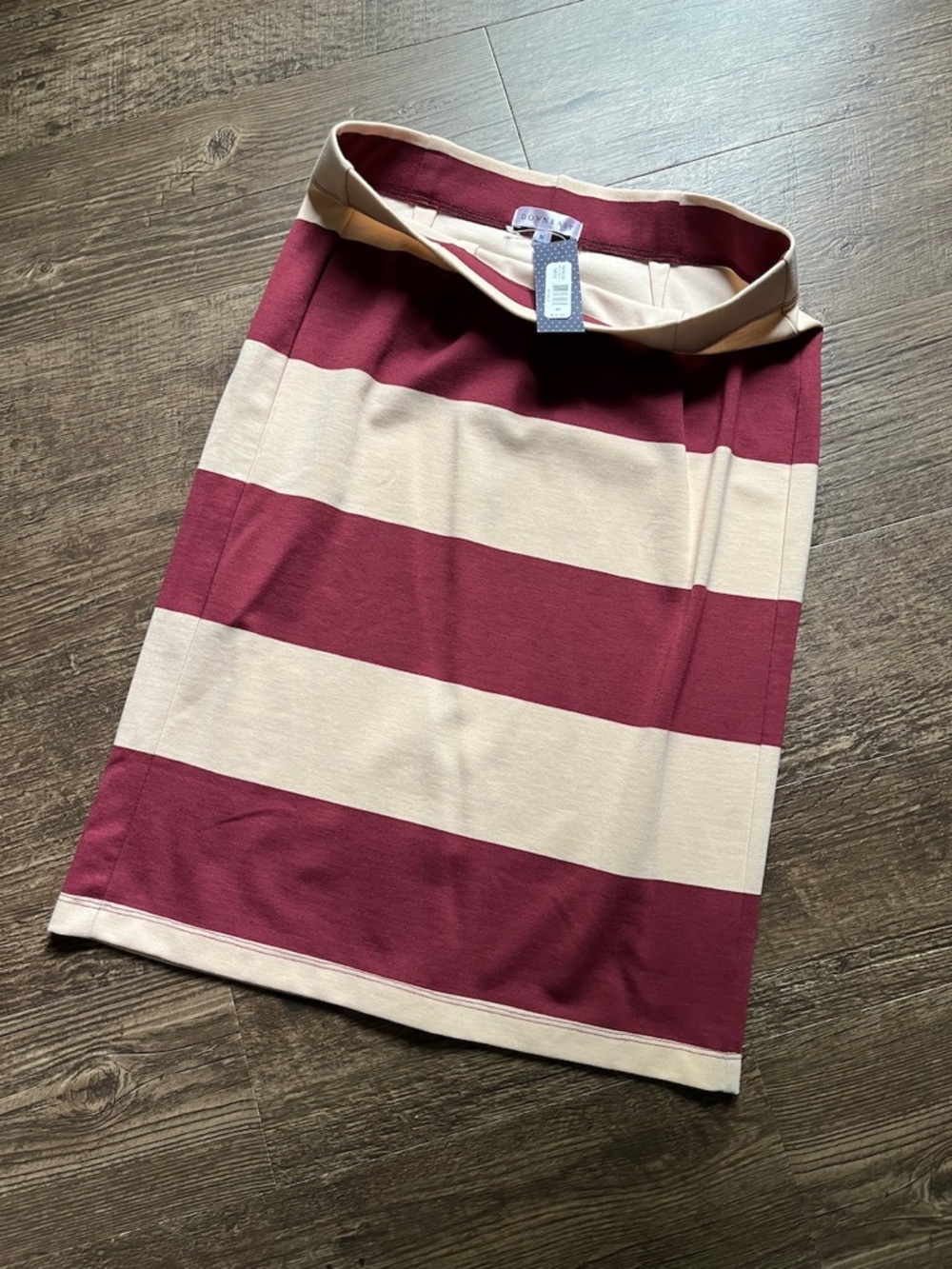 NWT Down East Ponte Pencil Skirt, Russet Stripe, Medium